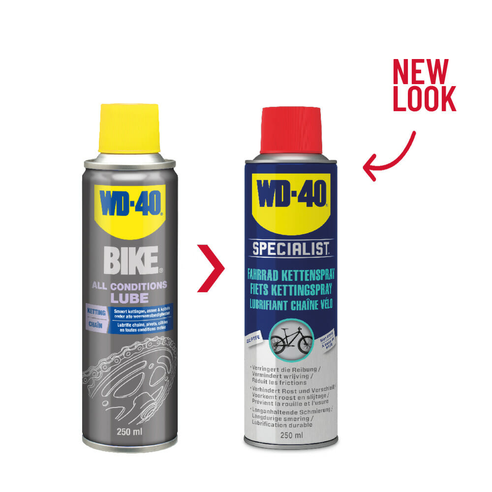 old new fietsketting spray