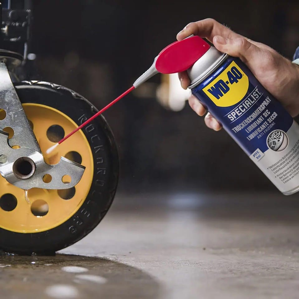 droogsmeerspray wiel